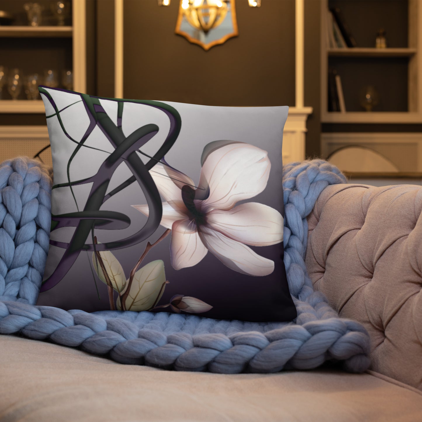 Mathematical Orchid Throw Pillow