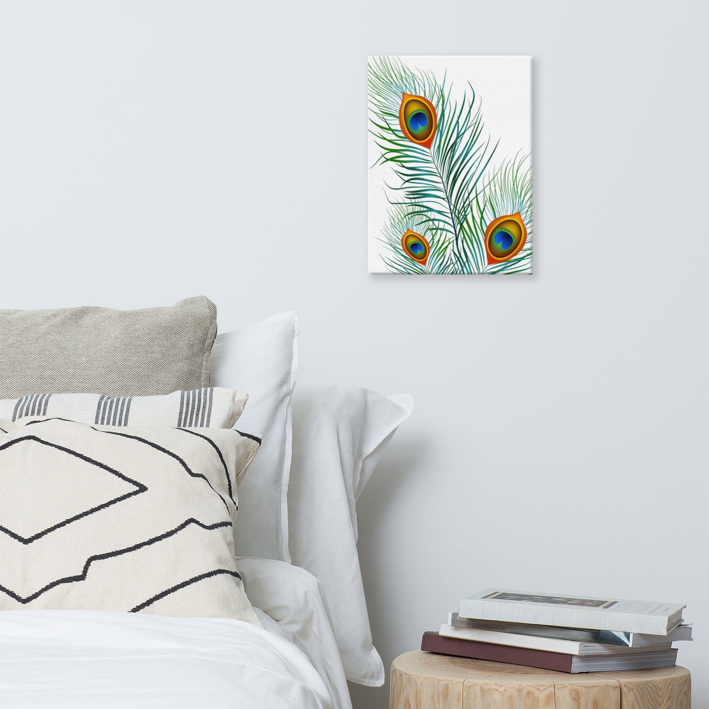 'Peacocks' Stretched Framed Canvas