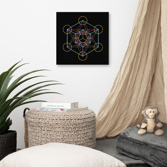 'Metatron's Cube' Stretched Framed Canvas