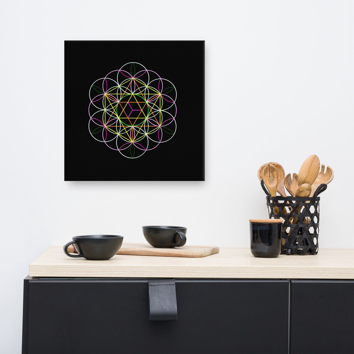 'Flower of Life' Stretched Framed Canvas