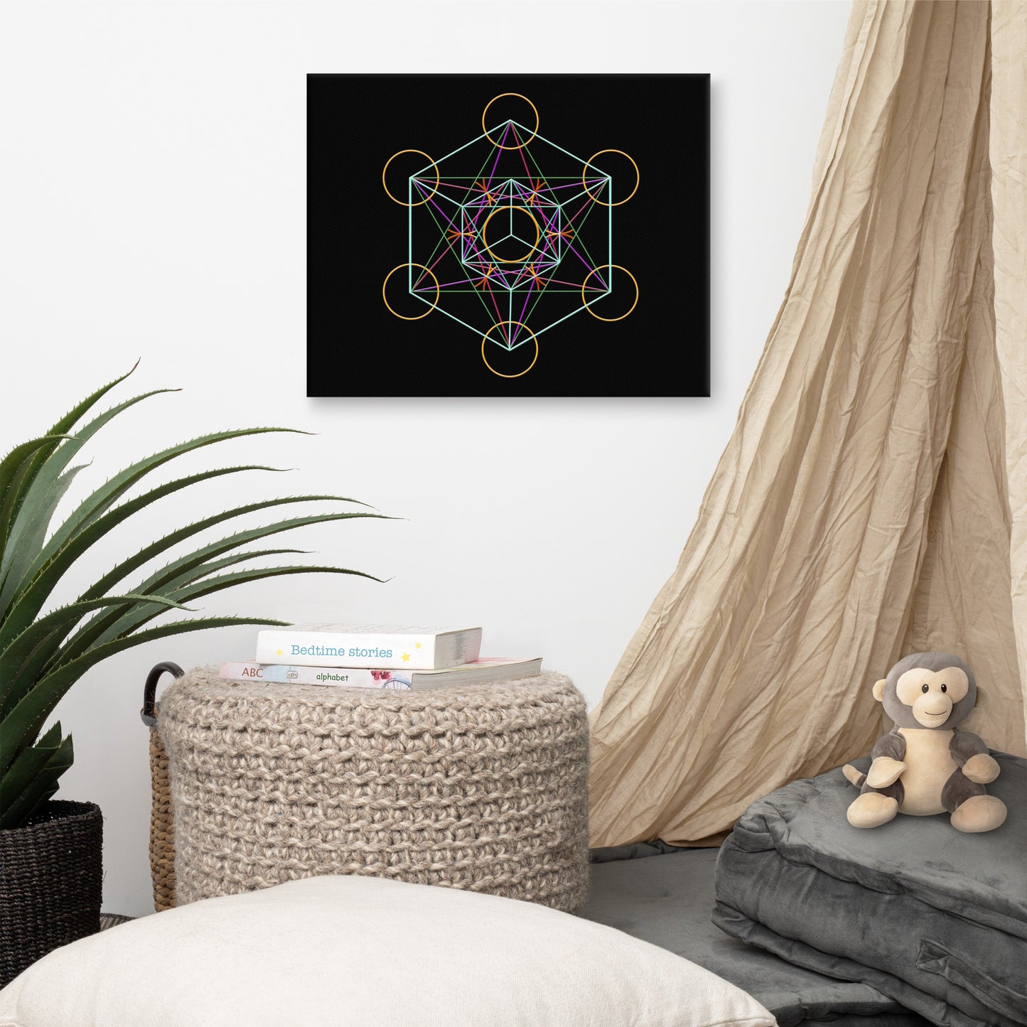 'Metatron's Cube' Stretched Framed Canvas