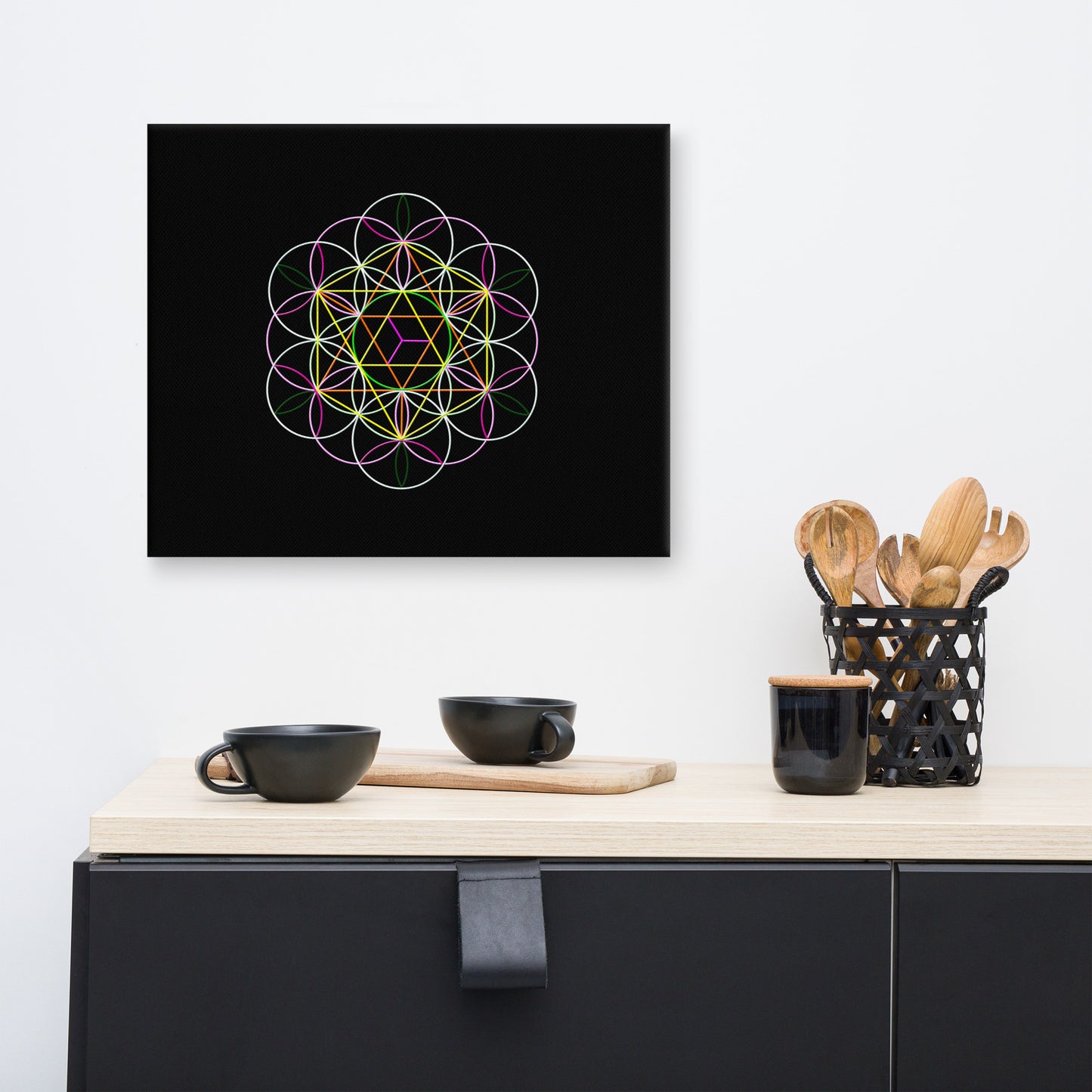 'Flower of Life' Stretched Framed Canvas