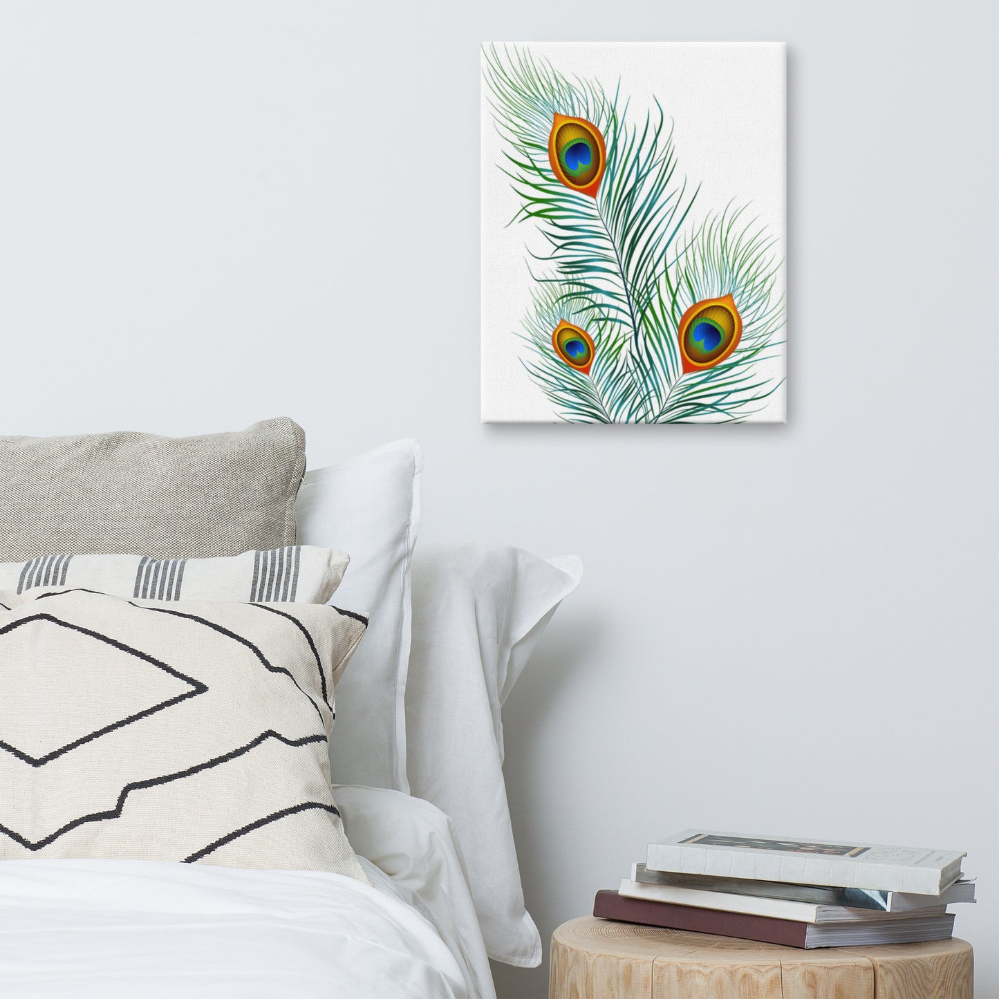 'Peacocks' Stretched Framed Canvas