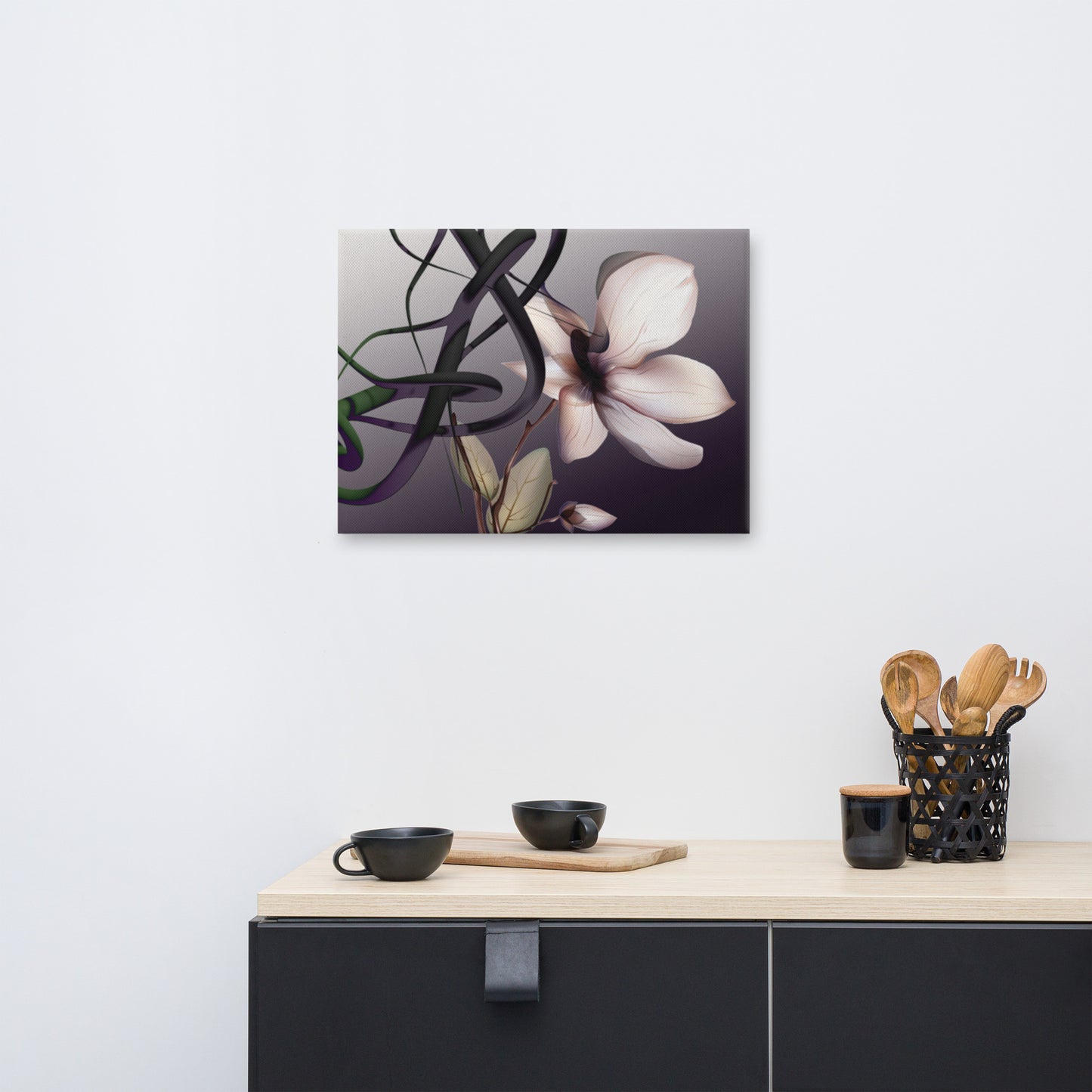 'Mathematical Orchid' Stretched Framed Canvas