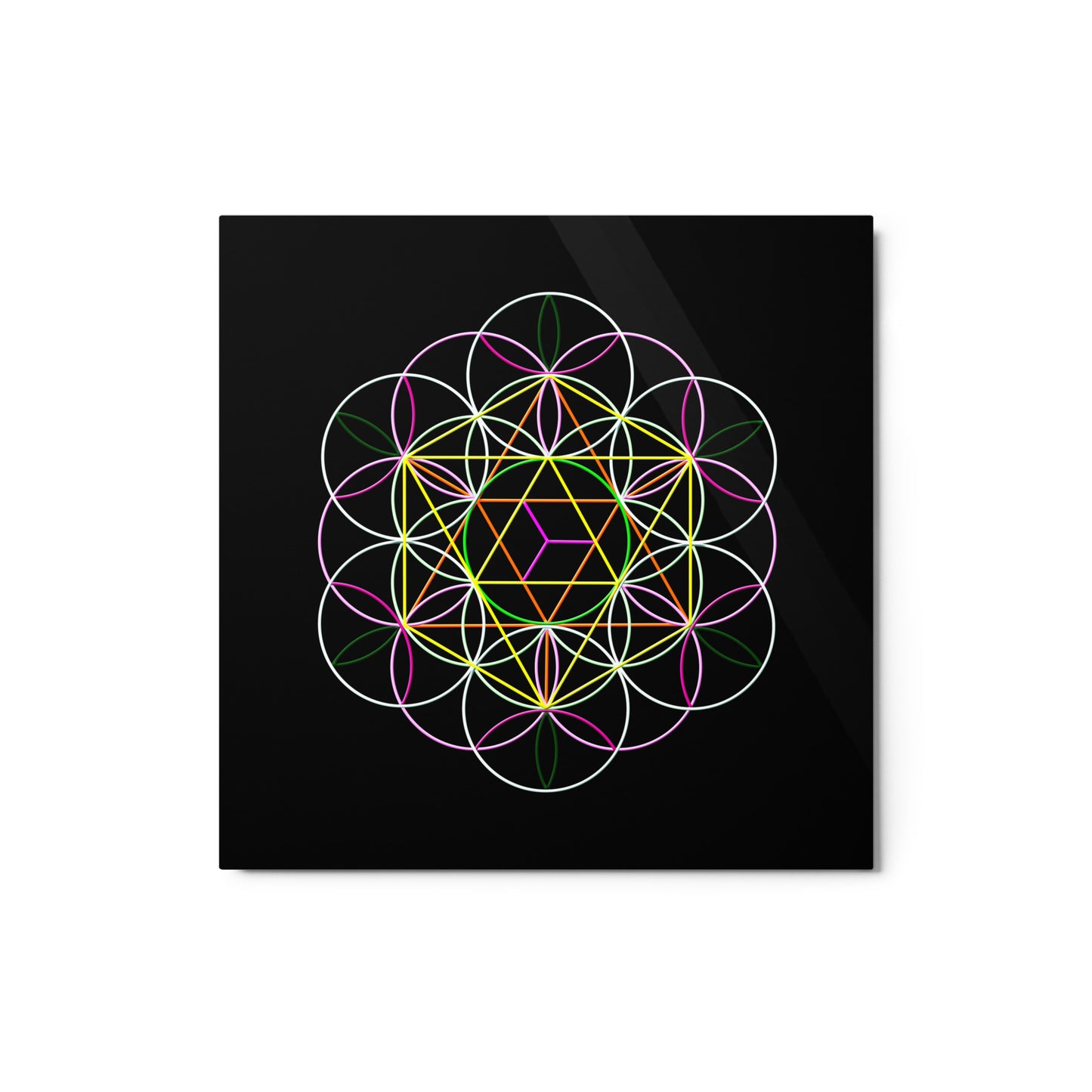 'Flower of Life' Gloss Metal Print