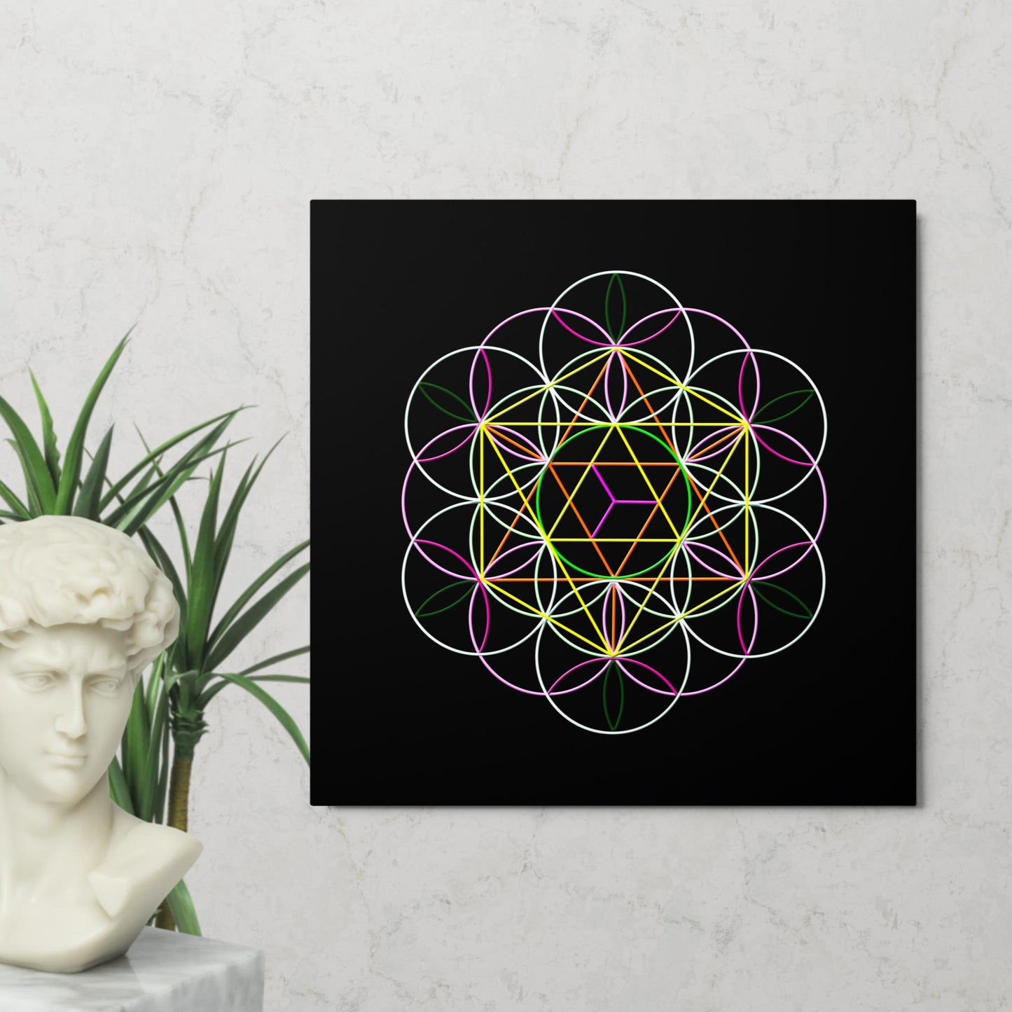 'Flower Of Life' Gloss Metal Print