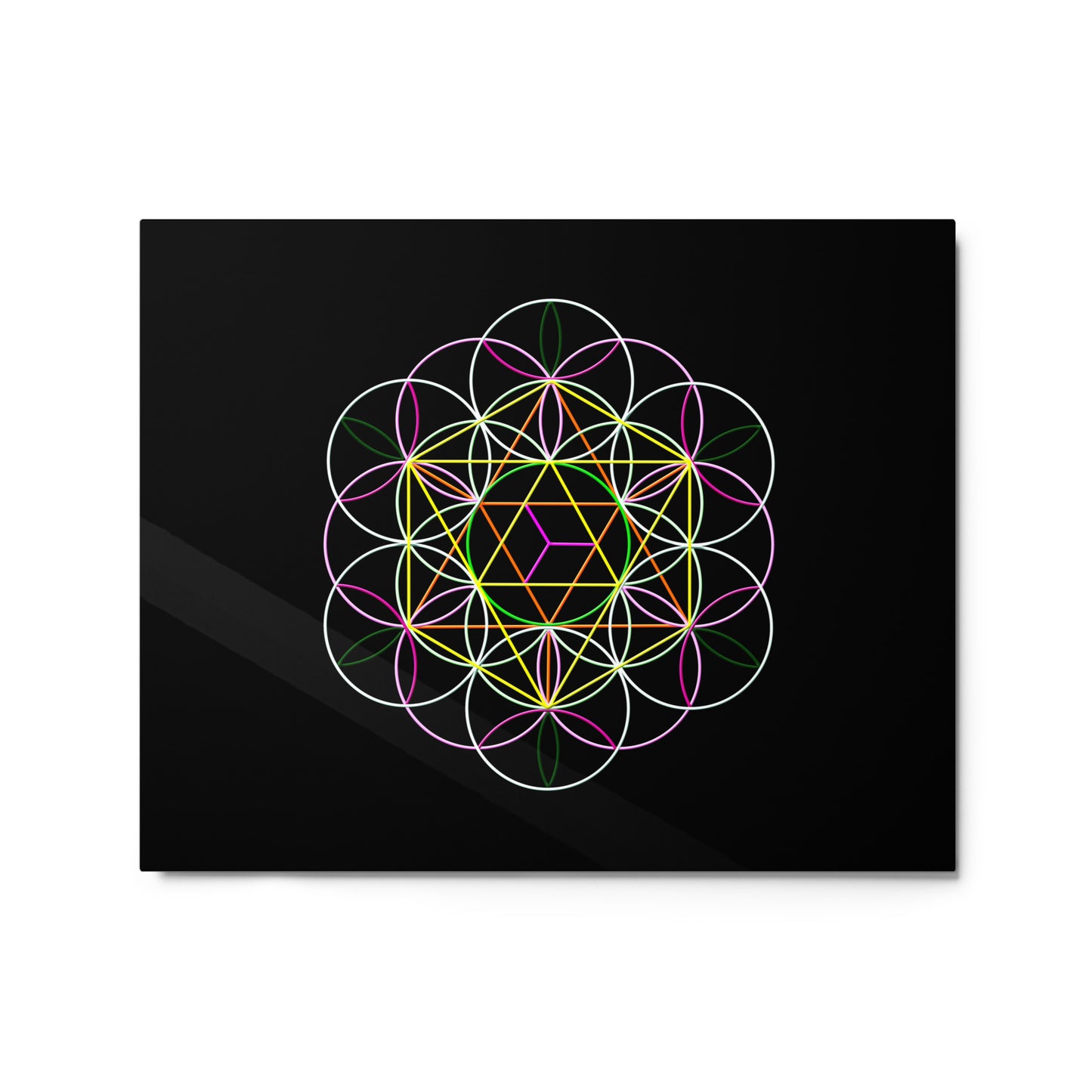 'Flower of Life' Gloss Metal Print