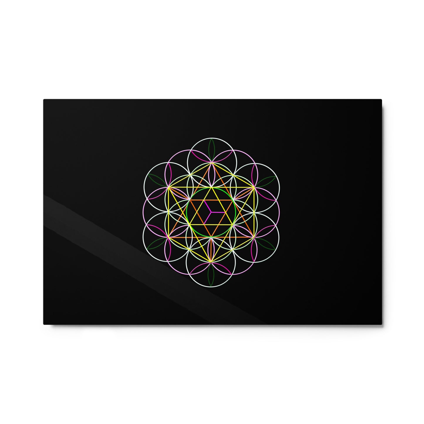 'Flower of Life' Gloss Metal Print