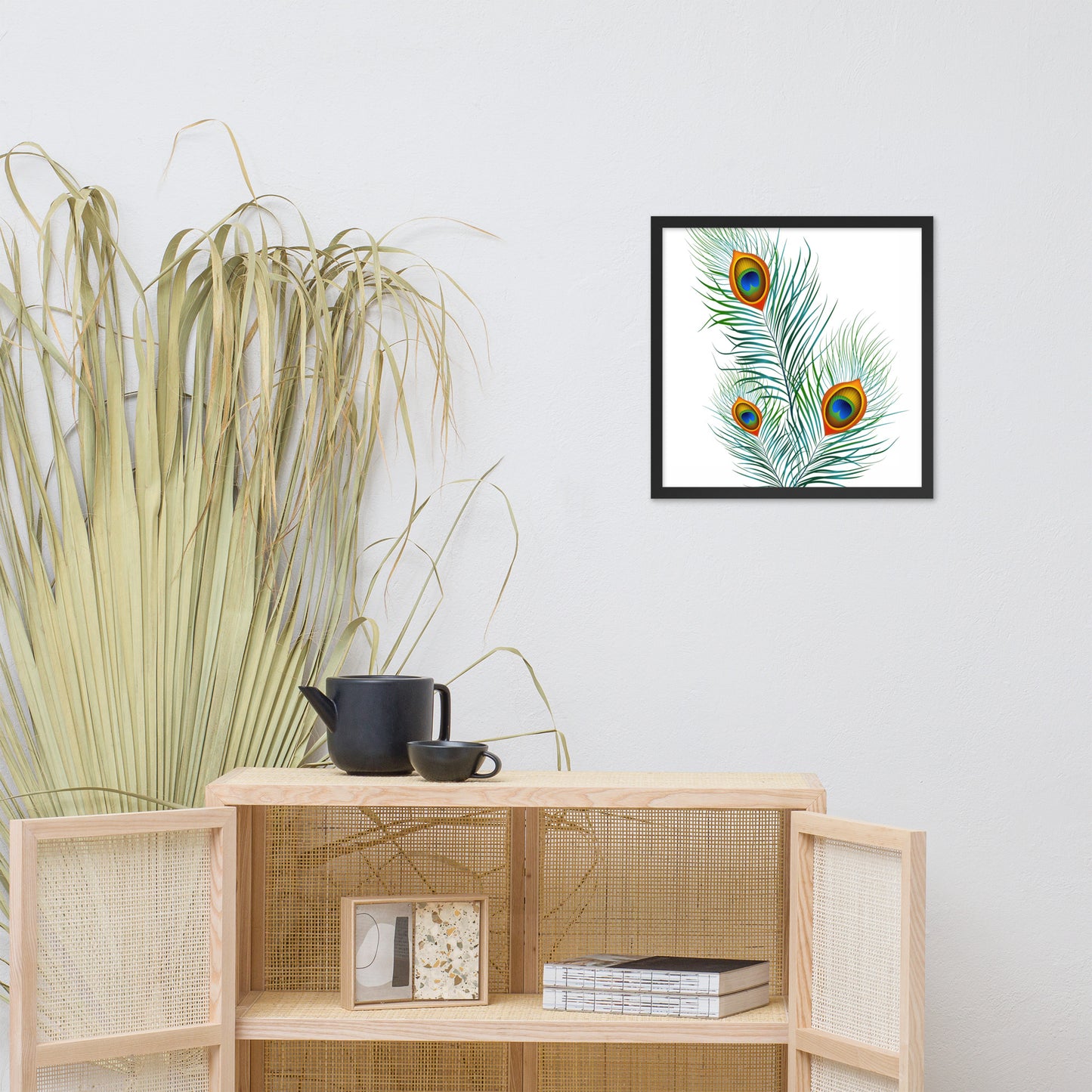 'Peacock' Premium Luster Photo Paper Framed Poster