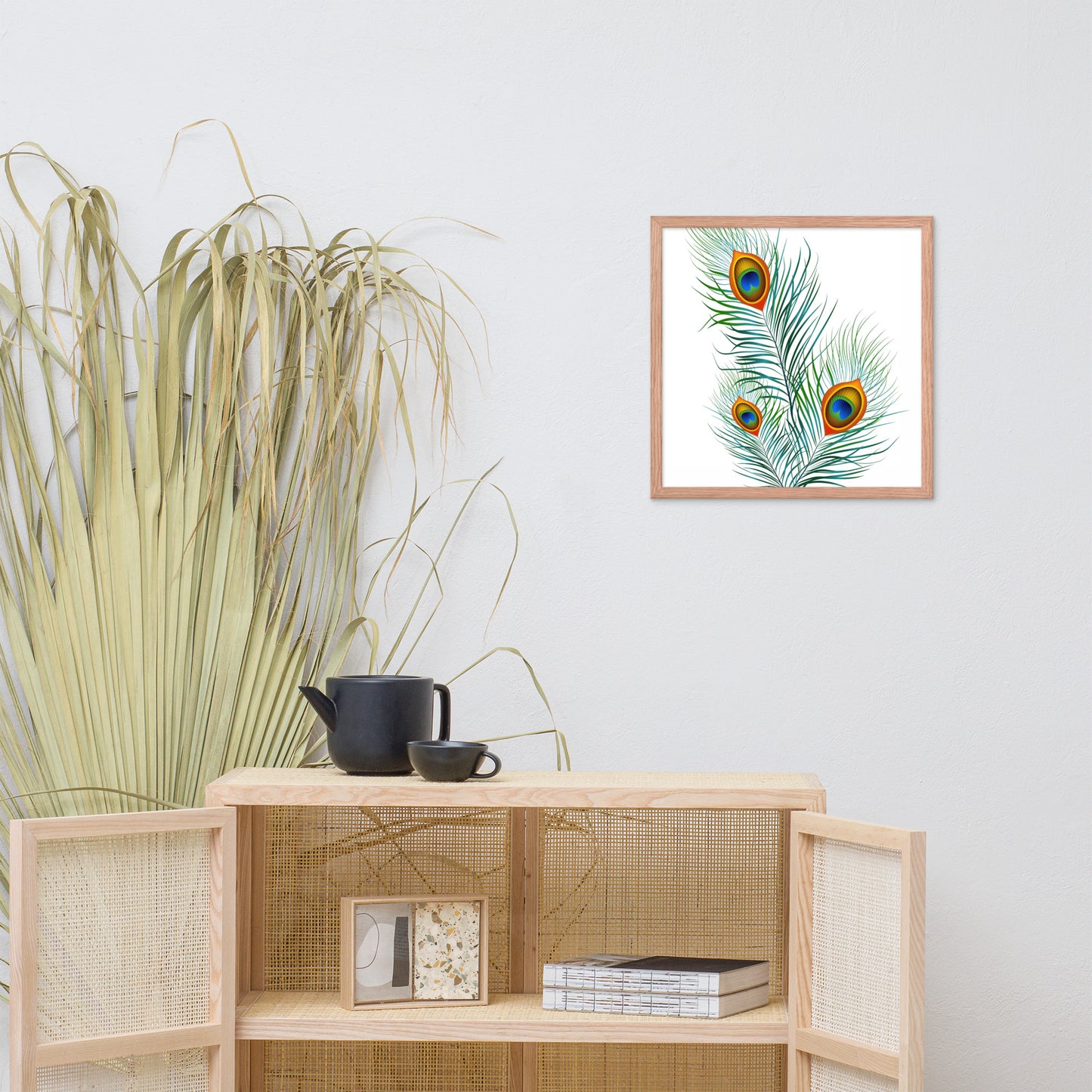 'Peacock' Premium Luster Photo Paper Framed Poster