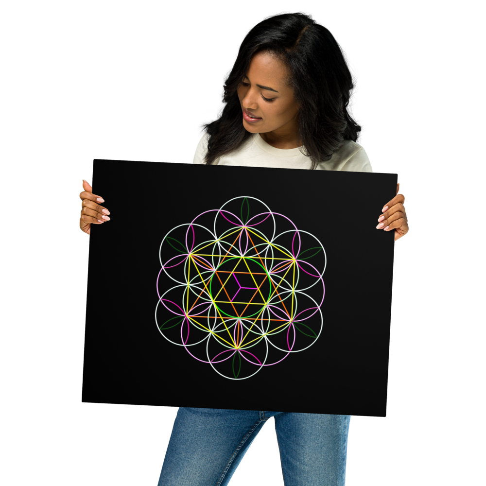 'Flower Of Life' Gloss Metal Print 16 x 20 inches (40 x 50 cms)