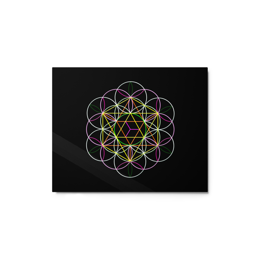 'Flower Of Life' Gloss Metal Print 8 x 10 inches (20 x 25.5 cms)